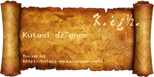Kutasi Ágnes névjegykártya