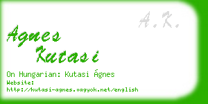 agnes kutasi business card